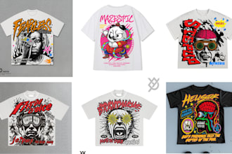 y2k logo design retro edgy psychedelic streetwear graphic tee for clothing brand
