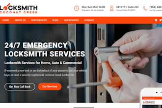 build locksmith website, locksmith landing page, locksmith wix wordpress website
