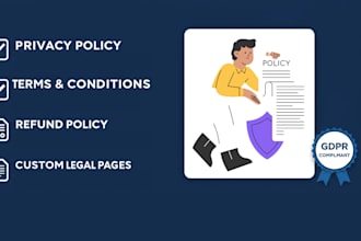 write professional privacy policy, terms and other legal pages