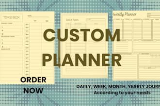 design custom printable, editable planner, workbook, worksheet, journal on canva