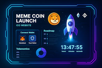 create crypto coin website meme token launch or ico website