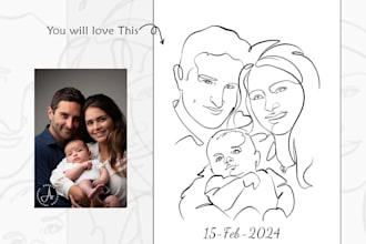 create line art, digital illustration, and sketch