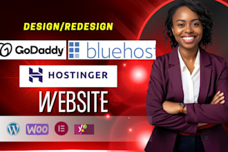 design or redesign wordpress website on hostinger, godaddy, bluehost design