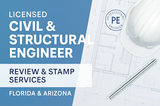 licensed civil and structural engineer professional review and stamp florida nc
