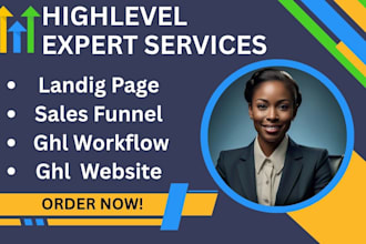 gohighlevel landing page funnel ghl workflow website expert