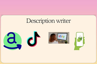 do ebay,shopify product descriptions as freelance writer