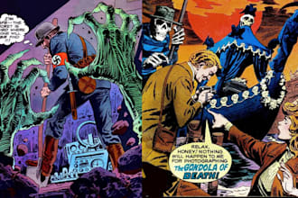 draw vintage retro comic book album podcast cover art horror movie poster artist