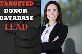 generate a verified and targeted donor database for your lead