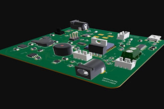 design schematics, with pcb board, layout and gerber files bom