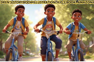 do children storybook illustration cover design american african