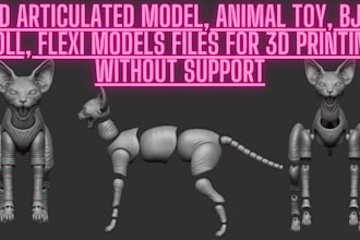 sculpt 3d articulated model flexi toy animal stl fidget for 3d printing