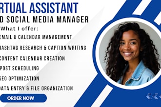 be administrative virtual assistant, social media manager and content creator