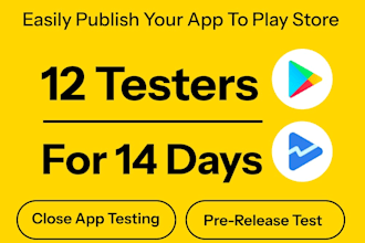 provide 12 to 25 testers for play store, google play console closed app testing
