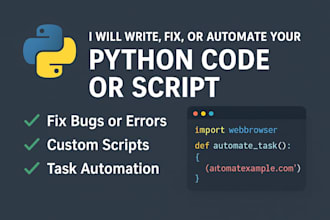 write and fix your python code or scripts