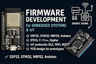 develop performance embedded systems iot apps and firmware for stm32, esp32 pcb