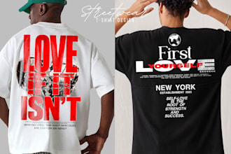 do minimalist typography and streetwear t shirt design