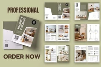 design office furniture magazine layout product catalog for real estate business