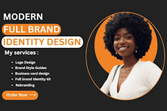 design minimalist logo, full brand identity kit for  your brand