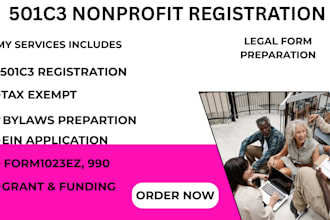 setup non profit registration, 501c3 reinstate, 990, 1023, bylaws