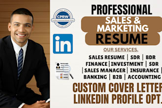 write ats optimized sales, executive, b2b sales, finance and banking resume