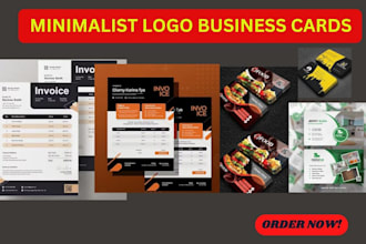 design a modern professional business card minimalist logo invoice template kits