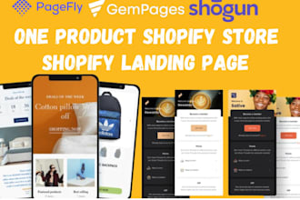 create a stunning shopify landing page with pagefly or gempages