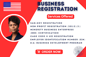 sam gov, non profit business registration, 501c3 mbe cage code uei ein mbe 8a
