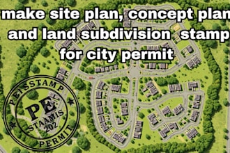 make site plan, concept plan, and land subdivision pe stamp for city permit