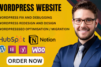 design or fix wordpress notion crm landing page with full integration