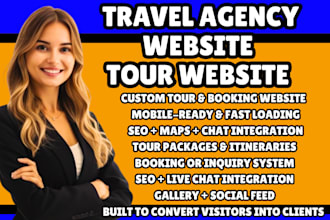 create a  professional travel website for your agency or brand