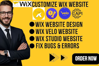 customize, redesign wix website, wix velo portal, wix studio website design