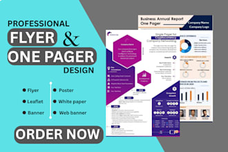 design executive summary, one pager, corporate flyer