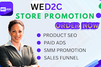 do wed2c website store promotion, seo optimization sales funnel marketing expert