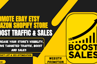 promote your etsy amazon shopify store ebay promotion to boost traffic and sales