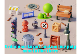 create stylized low poly 3d game assets for unity or unreal