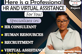 be your human resources HR consultant, recruitment, virtual assistant, payroll