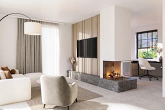 restyle modern 3d cozy home, kitchen mockup, master plan, dinning interior, cad