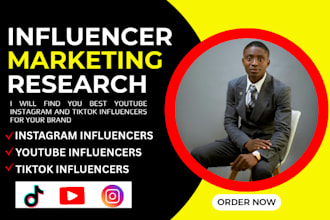 research   the best instagram, youtube  tiktok influencers for your brand