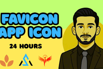 design eye catching favicon and app icons for your website or app