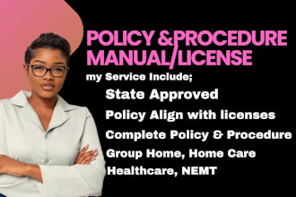 get licensed, write group home care healthcare agency policy and procedure nemt
