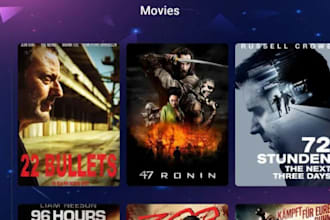 build iptv app, smart tv, lg  samsung app,zero player, vod, live tv,m3u playlist
