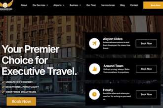 build taxi booking website, taxi website, chauffeur and limousine website