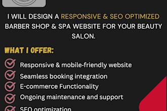 build barber shop spa salon tattoo skincare hair extension seo optimized website