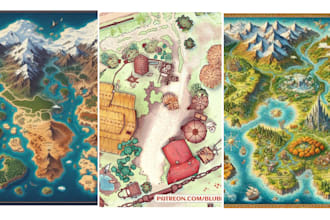create fantasy map, city map illustration, dnd map rpg map  and battle map
