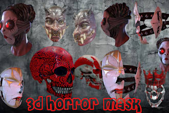 sculpt cosplay 3d helmet horror mask printable oni mask, 3d skull mask