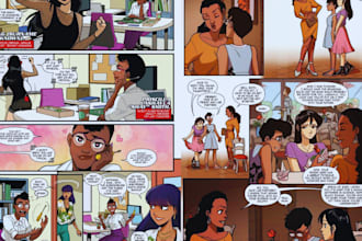 custom comic strip manga cartoon comic book illustration anime webtoon panel