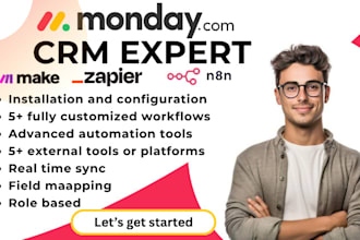 setup monday suite CRM prefex workflow automate API with asana trello espocrm