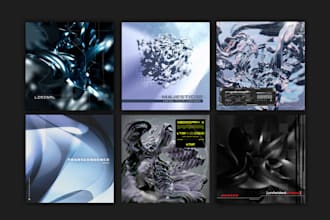 design a 3d abstract album cover for edm, trance, synthrock