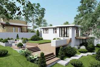 redecorate house exterior, house plant,mountain house, redraw existing plan, mep
