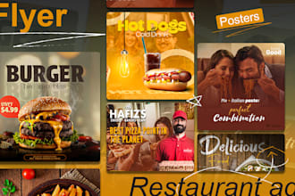 make creative food flyer, poster design, food menu design for you